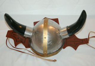 Medieval Norse Viking Warrior Helmet With Horns