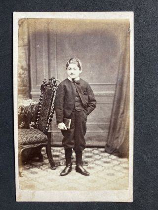 Victorian Carte De Visite Cdv: Child: Evans: Worcester Eagle Back 1866