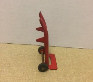 Vintage Red Pressed Steel Hand Truck Dolly Delivery Cart Toy Buddy L Marx 3 1/4 