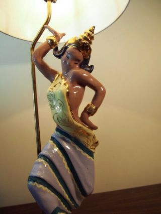 Thai Dancer Porcelain Figure Table Lamp - Collectable For Sure