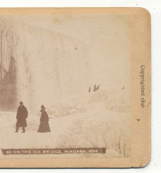 On The Ice Bridge Niagara Falls Ny Alfred Campbell Stereoview 1896