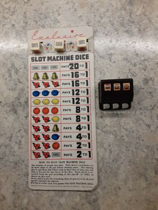 1949 Slot Machine Dice Card Game And Brodi Bakelite Mini Slot Machine