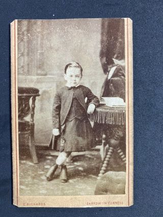 Victorian Carte De Visite Cdv: Child Boy Dress: Richards: Barrow In Furness