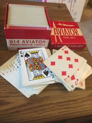 Vintage Pan Panguingue Playing Cards 914 Aviator Set,  Red 2