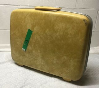 Vtg Samsonite Silhouette Luggage 20” Suitcase Yellow Moonglow