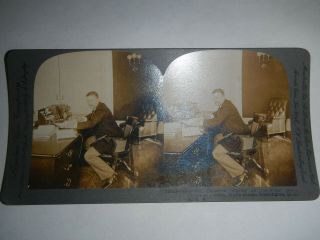 Stereoview Card President Theodore Roosevelt Signing Bill White House Washington