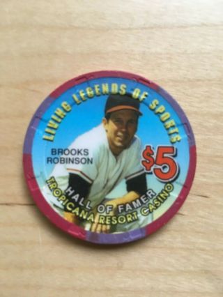 Tropicana Brooks Robinson $5 Casino Chip Limited Edition 1 Of 1000hall Of Famer