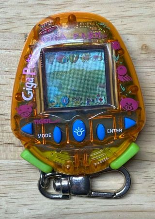 _Giga Pet Plus Farm Orange Vintage 1997 Tiger Electronic Virtual Pet Keychain_ 2