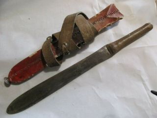 North African Knife Weapon With Scabbard & Belt