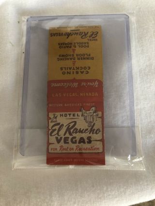 Vintage Las Vegas Matchbook El Rancho Casino & Hotel Unstruck