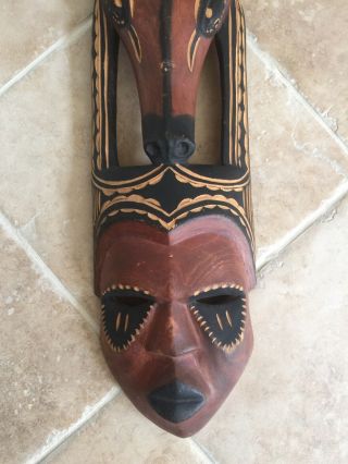 African Handcrafted Large Wooden Mask Wood Wall Hanging Wooden Artwork 2