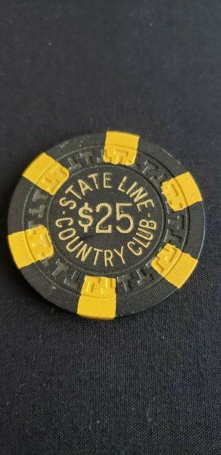 Stateline Country Club Lake Tahoe Nv $25.  00 Casino Chip N5041 2