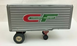 Consolidated Freightways Cf Tin Toy Trailer Made In Japan Vintage