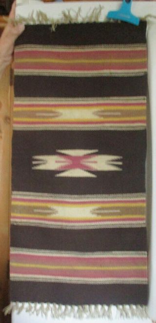 Vintage Native American Indian Hand Woven Rug Wall Hanging 32 " By 14 "