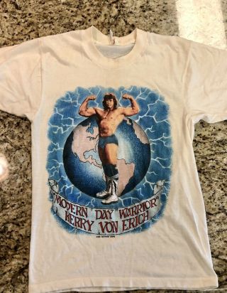Vintage Kerry Von Erich Modern Day Warrior Texas Pro Wrestling T Shirt Wccw