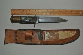 Vintage R.  S.  Fixed Blade Knife With Sheath