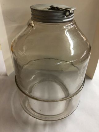Vintage Hoosier Style Cabinet Glass Sugar / Flour Dispenser Jar With Open Bottom