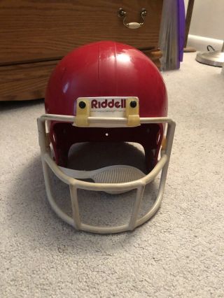 Vintage Riddell Football Helmet Wd1 Red Size 7 Red Dot Mask