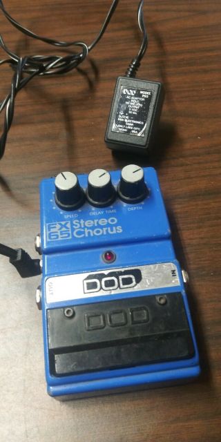 Vintage Dod Stereo Chorus Electric Guitar Pedal Fx65 With Power Supply