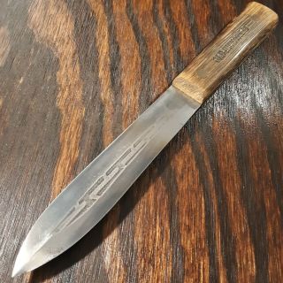 Old Hickory Knife Knives Made In Usa Double Edged Sticker Fixed Blade Vintage