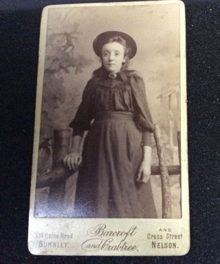 Late 19th Century 4 X 2.  5” Cdv Uk Burnley Bancroft Burnley Young Woman