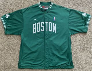 Vintage Authentic Nike Boston Celtics Warmup Jacket/shooting Shirt Green Size Xl