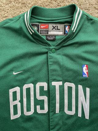 Vintage Authentic Nike Boston Celtics Warmup Jacket/Shooting Shirt Green Size XL 2