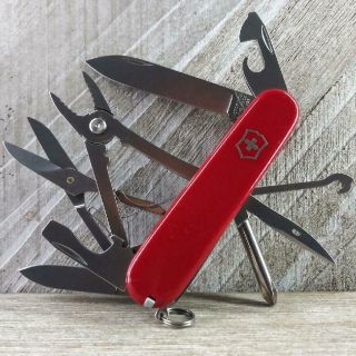 Victorinox Deluxe Tinker Swiss Army Knife Red Very Good Cnd Multi - Tool Plier Edc