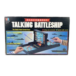 Vintage Electronic Talking Battleship Game Complete Milton Bradley 1989
