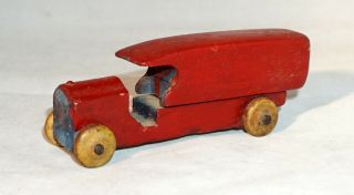 Vintage Small Red Wooden Handmade Sedan Delivery Style Truck Or Lorry