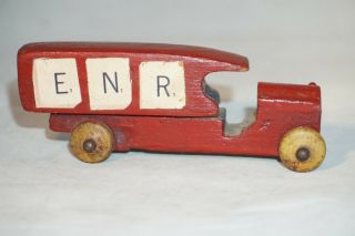 VINTAGE SMALL RED WOODEN HANDMADE SEDAN DELIVERY STYLE TRUCK OR LORRY 2