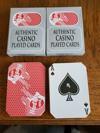 2 Decks Hard Rock Casino Las Vegas Red Playing Cards.
