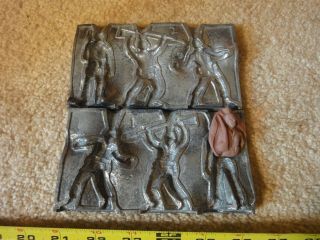 Rare Vintage Tin Lead Soldiers,  Metal Figure Mold.  Wwii Us Army Troops 17
