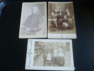 3 X Early Cabinet Card Photos Of A Gentleman And Familes (one Scottish)