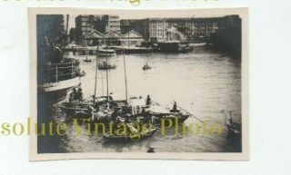 Old Hongkong Photograph Kowloon ? Docks Hong Kong Vintage C.  1930