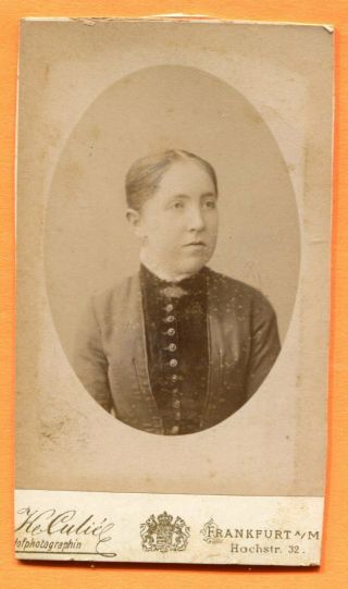 Cdv Frankfurt,  Germany,  Portrait Of A Young Woman,  By Culie,  Ca 1880 Backstamp