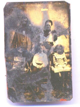 (1b) Antique Civil War Era (children) Tintype Tin Type Photo Photograph Vintage