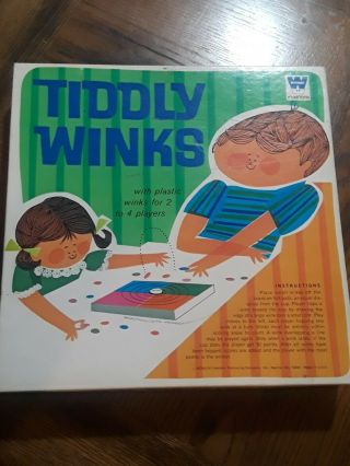 Antique Vintage 1966 Tiddly Winks Classic Board Game Old Stock Good Shape