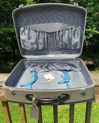 Vintage Hartmann Hard Shell Leather Trim Suitcase Luggage Locking With Key 21”