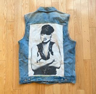 Vtg Madonna Levi’s Jean Jacket Vest Back Patch Mens Sz Xl