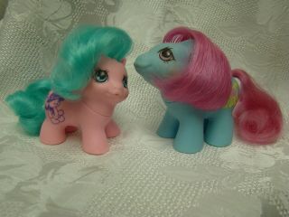 My Little Pony G1 Teeny Tiny Tabby And Baby Shaggy For Display
