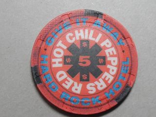 Casino Chip C - 120 $5.  00 Las Vegas Hard Rock - Red Hot Chili Peppers