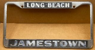 Rare Long Beach Jamestown Car Dealer - License Plate Frame - Vintage