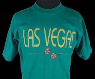 Las Vegas Mens Sierra Madre Dice Green Vintage 1990s Fruit Loom T Tee Shirt Xl