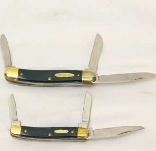 Colonial 3 Blade Folding Pocket Knife Green Colonial Prov Usa 2 Knives