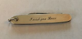 Vintage Imperial Sterling Silver Handle 2 Blade Pocket Or Fob Knife