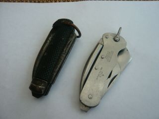 2 X Vintage Old Ww2 Military Folding Pocket Army Knife Stainless Steel Dated A/f