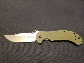 Kershaw Emerson Cqc - 10k Frame Lock Knife Od Green G - 10 (3.  5 " Stonewash) 6030