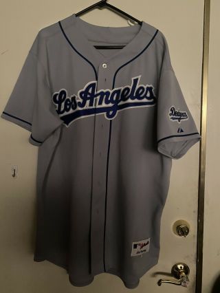 Rare Vintage La Dodgers Gray Majestic Authentic Classic Jersey Size 52 Stitched