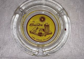 Vintage The Sands Hotel Casino Las Vegas Nevada 4 " Glass Ashtray